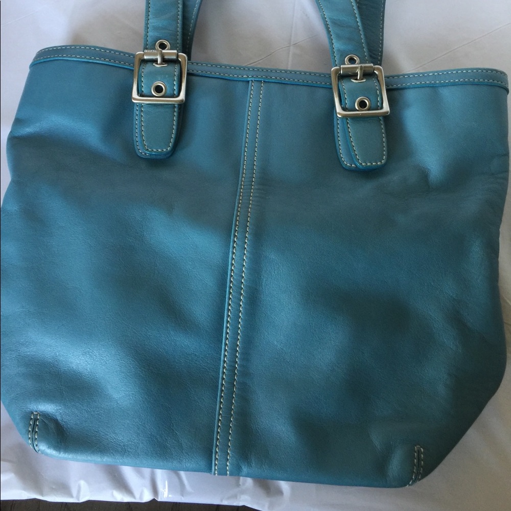 Blue/teal coach purse